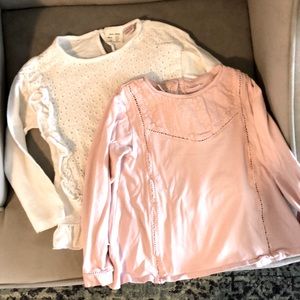 Set of 2 boho long sleeve Zara tops 2/3t